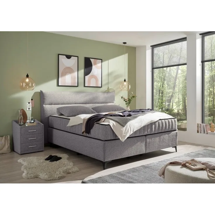 Boxspringbett Vlieland von ED Exciting Design mit H3/H4 Duo-Matratze und Mikrofaserbezug