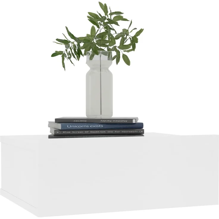 vidaXL 2er-Set hängende Nachttische, Spanplatte weiß, 40 x 30 x 15 cm – Bild 2