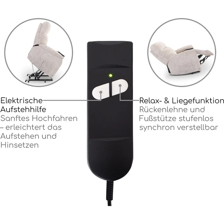 Raburg TV-Sessel XXL-Fernsehsessel, Aufstehhilfe & Liegefunktion, 200 kg, Samson, elektrisch mit Fernbedienung, 1× Motor – Bild 9