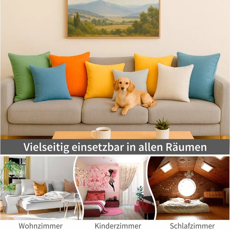 matches21 HOME & HOBBY Kissenbezüge 2er Set Kissenhülle 40x40 cm hellgrau pflegeleicht mit Reißverschluss, (2 Stück), Zierkissen-Bezüge einfarbig für Couch-Kissen mit Lotuseffekt