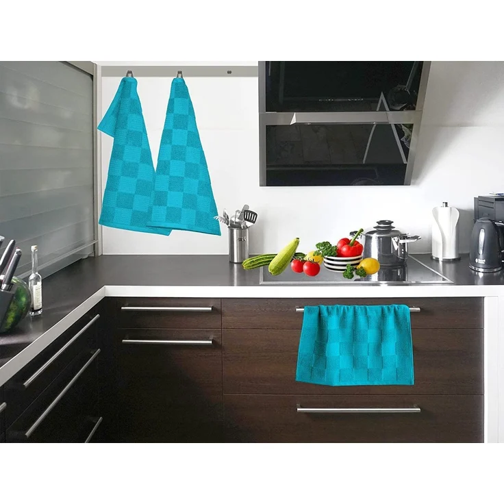 Lashuma Geschirrtuch Lissabon, (Set, 3-tlg), Abtrockentücher aus Baumwolle 50x50 cm blau – Bild 2