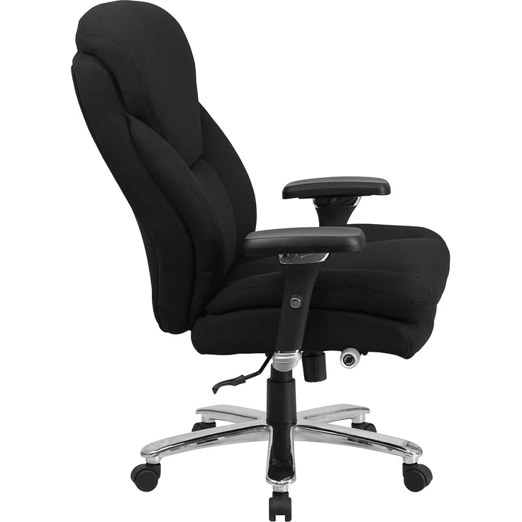 Flash Furniture Hercules Serie 24/7 Bürostuhl für intensiven Gebrauch, groß und hoch, 180 kg, schwarzer Stoff, ergonomischer Chefsessel mit Lendenknauf – Bild 6