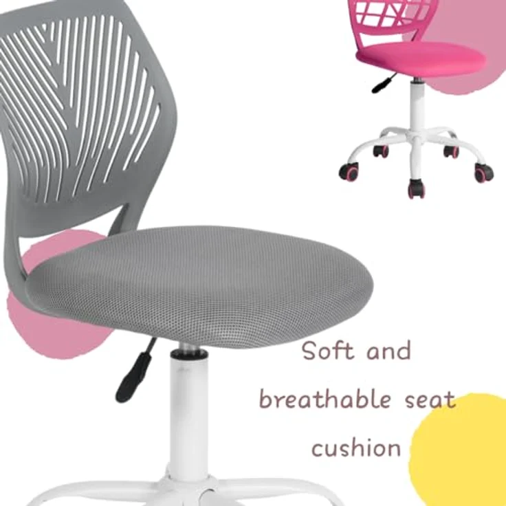 FurnitureR Bunte Schreibtischstuhl, Modernes verstellbares Design Computer Sitz, Swivel Armless Stuhl, Kinderzimmer, Home Office Task Chair – Bild 11