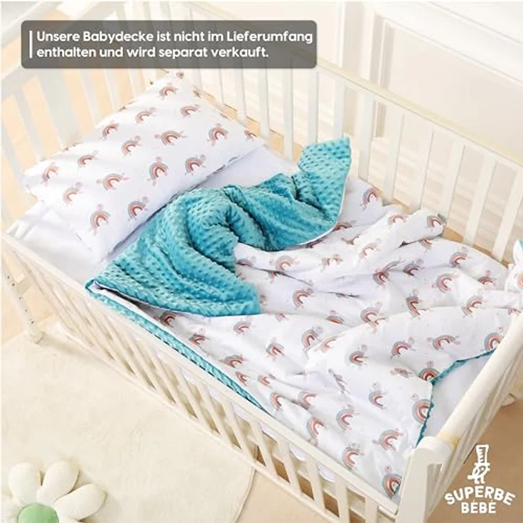 SUPERBE BEBE Kinderkissen Mit Kopfkissenbezug Baumwolle - Kissen für Kinder 1 bis 3 Jahre Größe 33x45 cm - Weiches Kissen Hypoallergen Maschinenwaschbar Ideal Fürs Bett oder Auf Reisen EIN Nickerchen – Bild 6