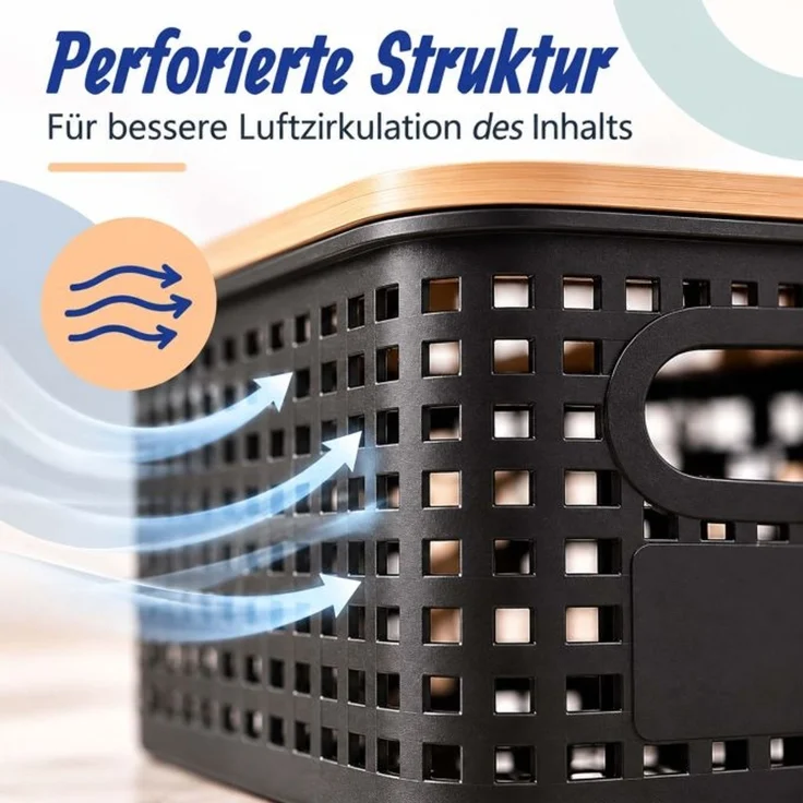Relaxdays Aufbewahrungsbox mit Bambusdeckel im Set – Bild 8