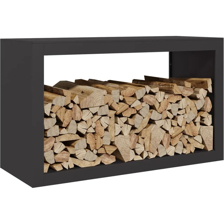 vidaXL Brennholzregal Schwarz 100x40x60 cm Stahl 850982 – Bild 2
