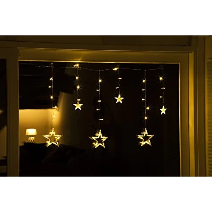 GartenHero LED-Lichtervorhang LED Lichterkette Sterne Lichtschlauch Weihnachten Sternenvorhang – Bild 6