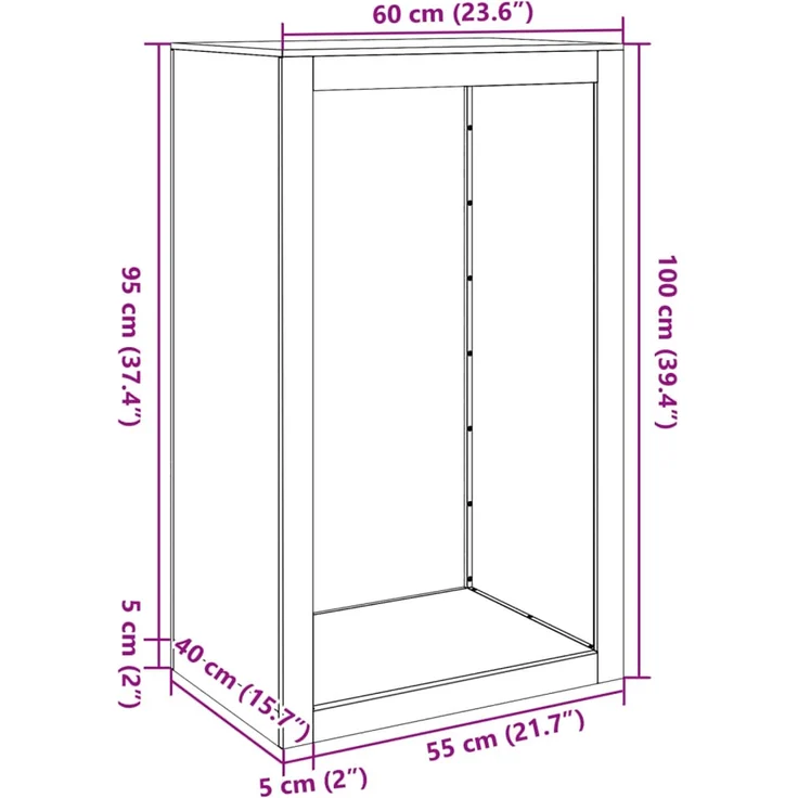 vidaXL Brennholzregal Grün 60x40x100 cm Stahl 850992 – Bild 9
