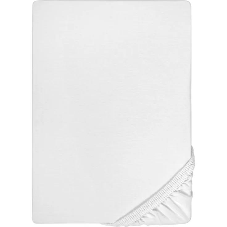 biberna Feinjersey-Spannbetttuch 0077144, weiß, 1x 180x200 cm - 200x200 cm