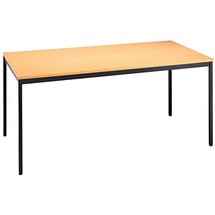 Besprechungstisch 160x80cm Buche 4-Fuß Gestellfarbe: Schwarz