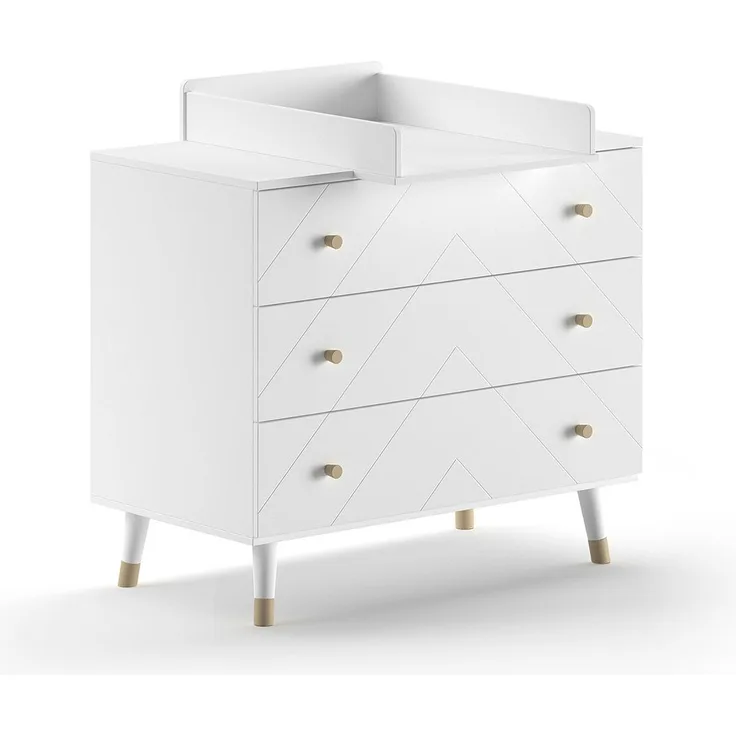 BILLY Babyzimmer-Set, best. aus Kommode und Wickelaufsatz, MDF Satin Weiß lackiert