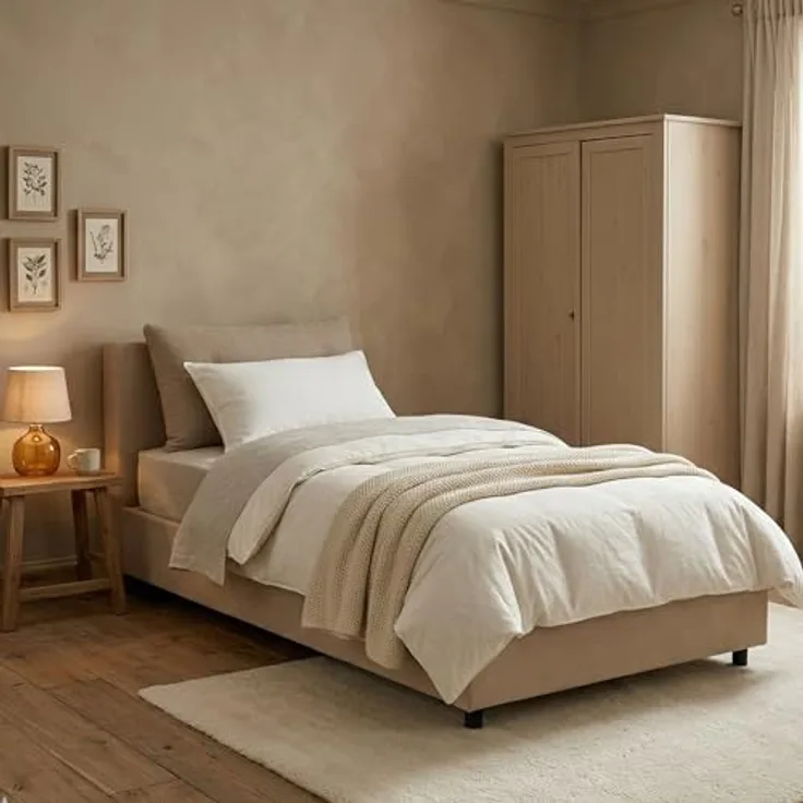 Talamo Italia - Einzelbett Milena, Bettkasten mit Kunstlederbezug, 100 % Made in Italy, Öffnung vorne, geeignet für Matratze 80 x 190 cm, taubengrau