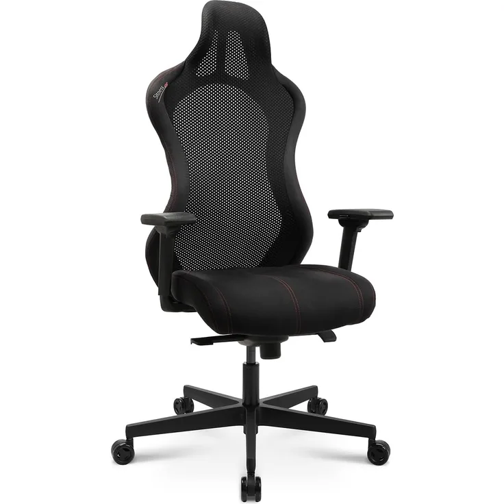 Topstar Bürostuhl Gamingstuhl Sitness RS Sport Plus Mikrofaser inkl. Armlehnen mit Lordosenkissen schwarz