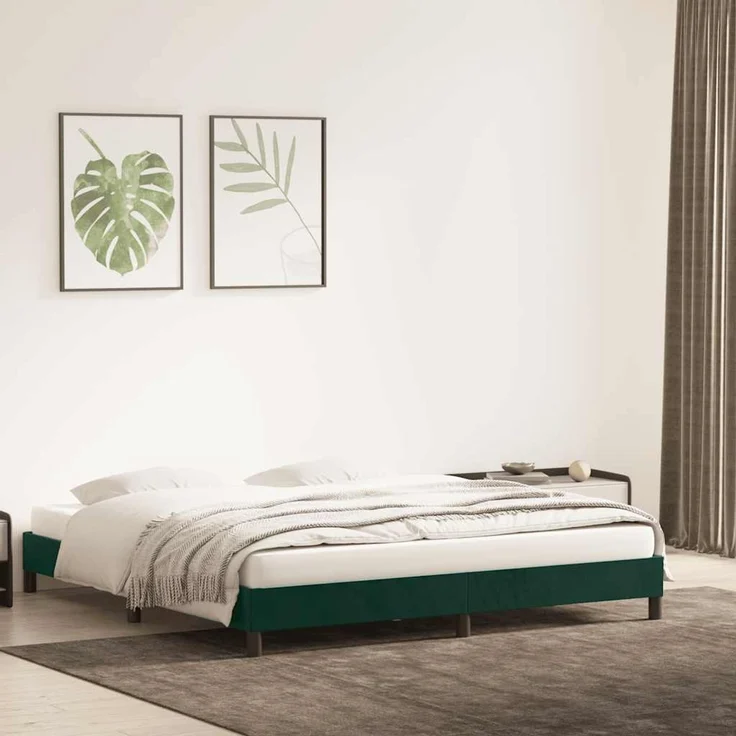 Doppelbett, Bettgestell Modernen ohne Matratze Dunkelgrün 180x220 cm Samt d2396e – Bild 3