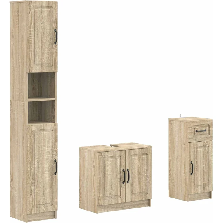 vidaXL 3-teiliges Badezimmer-Schranksystem UTRECHT Sonoma-Eiche 3417893 – Bild 2