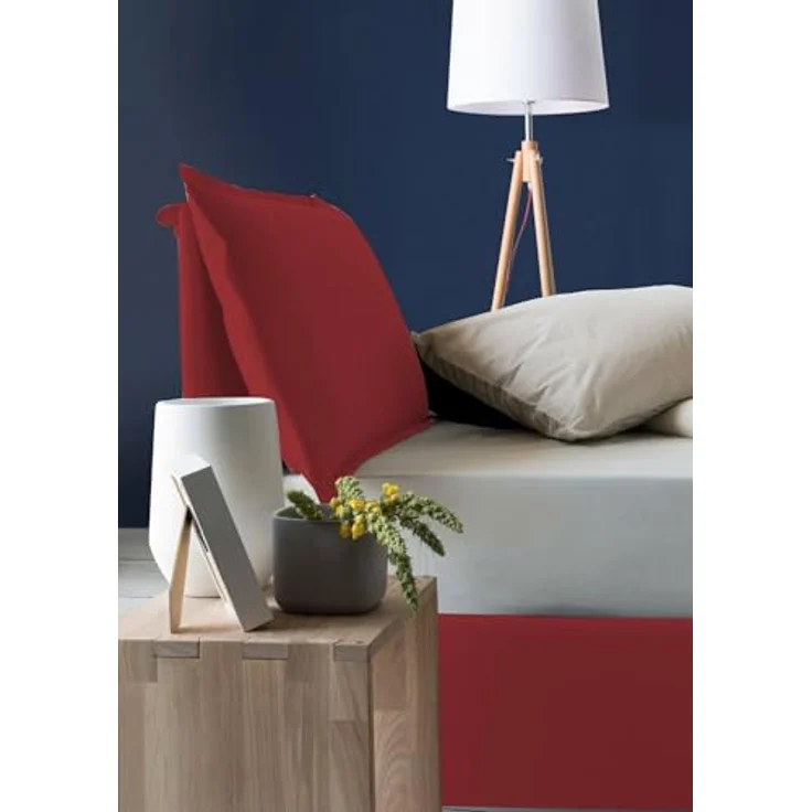 Talamo Italia - Doppelbett Claudia, Bettkasten mit Stoffbezug, 100 % Made in Italy, Öffnung vorne, geeignet für Matratzen 120 x 200 cm, Rot – Bild 5