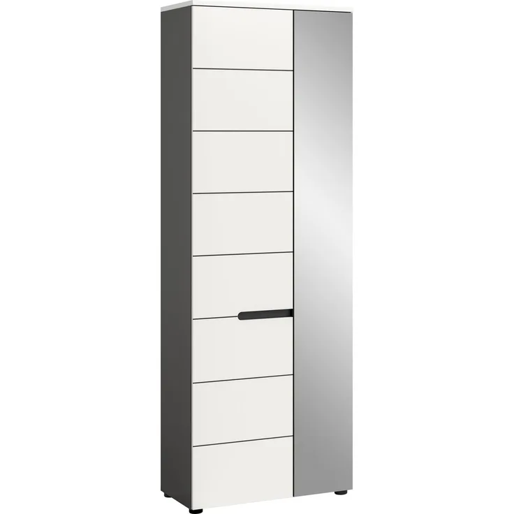 Garderobenschrank (B/H/T: 65x190x37 cm) in weiß Nachbildung