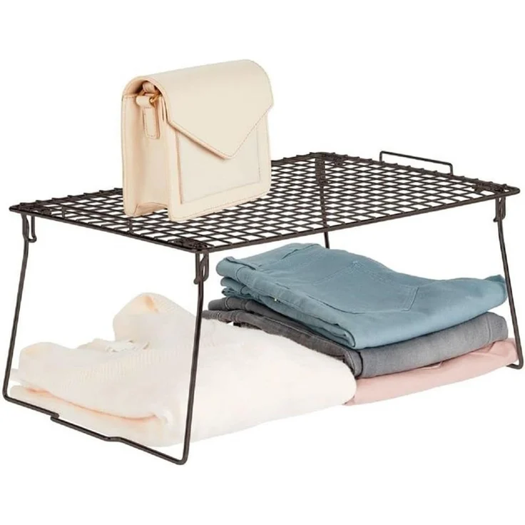 mDesign Regaleinsatz Schrankeinsatz Organizer faltbar stapelbar Metall Bronze – Bild 7