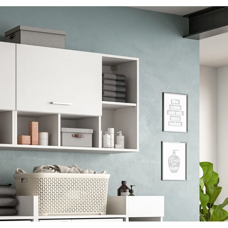 Hängeschrank (B/H/T: 95x64x34 cm) in weiß Nachbildung – Bild 6
