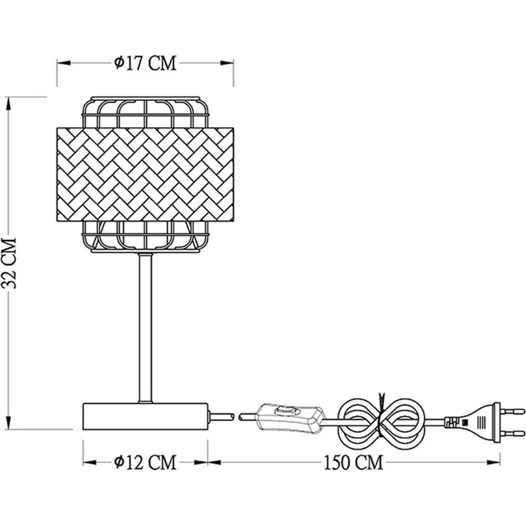 LED Boho Tischleuchte, Käfig, Bambusgeflecht, schwarz, H 32 cm – Bild 10