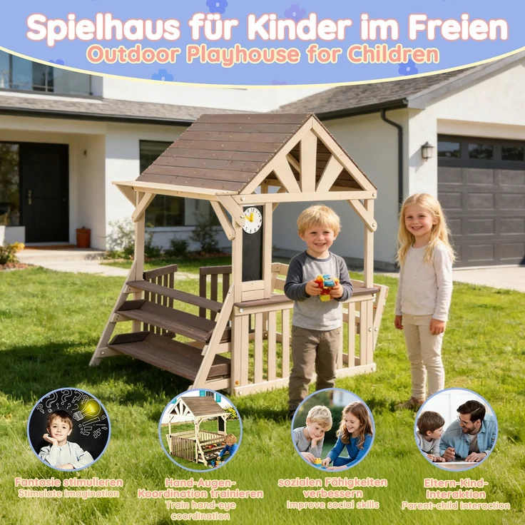ZUBALIYA Geeignet für Kinder ab 3 Jahren, mit einem Mehrzweck-Pflanzen- und Spielzeugregal, 114.00 x 147.50 x 156.00 cm, fürs Kinderzimmer, Samt, Grau und Beige – Bild 4