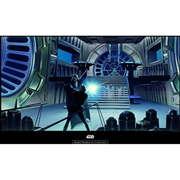 Komar Wandbild | Star Wars Classic RMQ Vader Luke Throneroom | fotorealistischer Kunstdruck, 70 x 50 cm, ideal für Kinderzimmer und Jugendzimmer, ohne Rahmen, MADE IN GERMANY