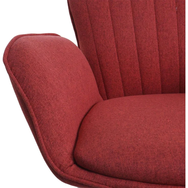 2er-Set Barhocker HWC-M67, Drehstuhl Barstuhl, Armlehne Fußablage drehbar Stoff Eisen MVG ~ rot Fuß schwarz – Bild 5
