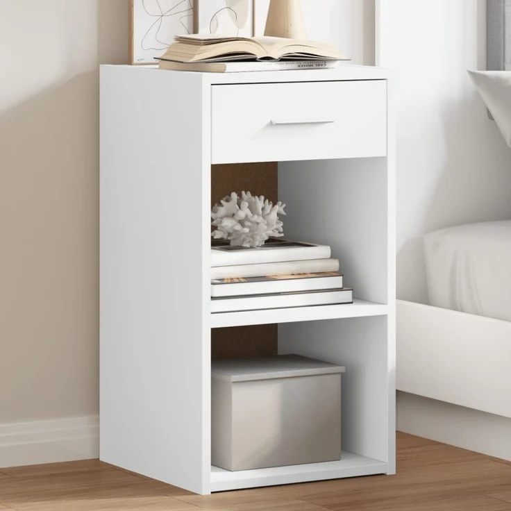 2er-Set Nachttische, Beistelltische Schlafzimmer Weiß 35x34x65 cm Holzwerkstoff – Bild 2