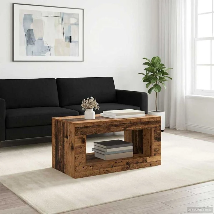 vidaXL Couchtisch Altholz 99.5 x 50 x 50 cm Holzwerkstoff 899909 – Bild 1