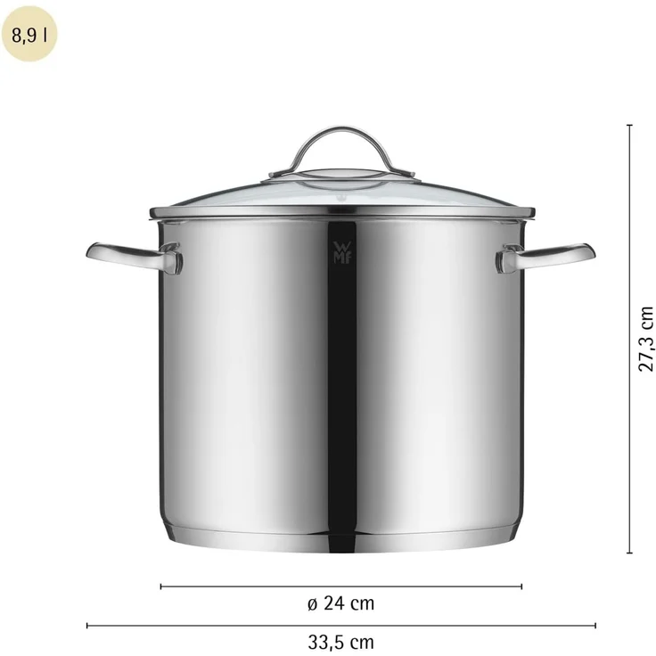 WMF 'Provence Plus' Suppentopf mit Glasdeckel, Ø 24 cm, 8,8 Liter, Cromargan Edelstahl poliert, unbeschichtet, backofengeeignet – Bild 8