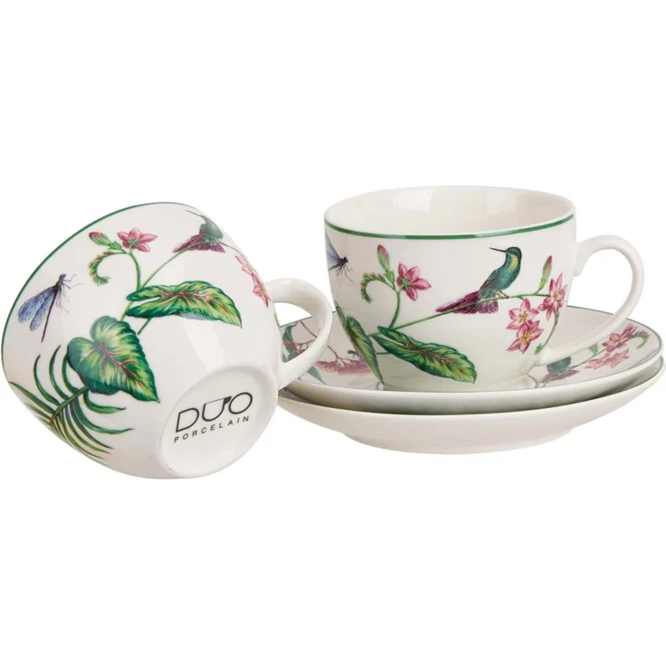 DUO 2er-Set Tassen SOUND OF PARADISE, 270 ml mit Untertassen, New Bone China Porzellan – Bild 3
