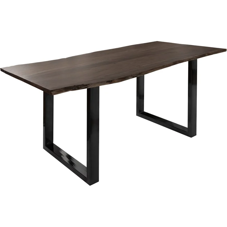 Baumtisch Akazie 180x90x76 grau Beine anthrazit glänzend FREEFORM 3 – Bild 1
