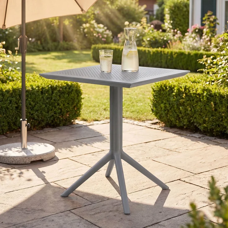 CLP Klapptisch wetterfest Sky klappbarer Gartentisch für den Außenbereich,Farbe:dunkelgrau;Form:eckig – Bild 3