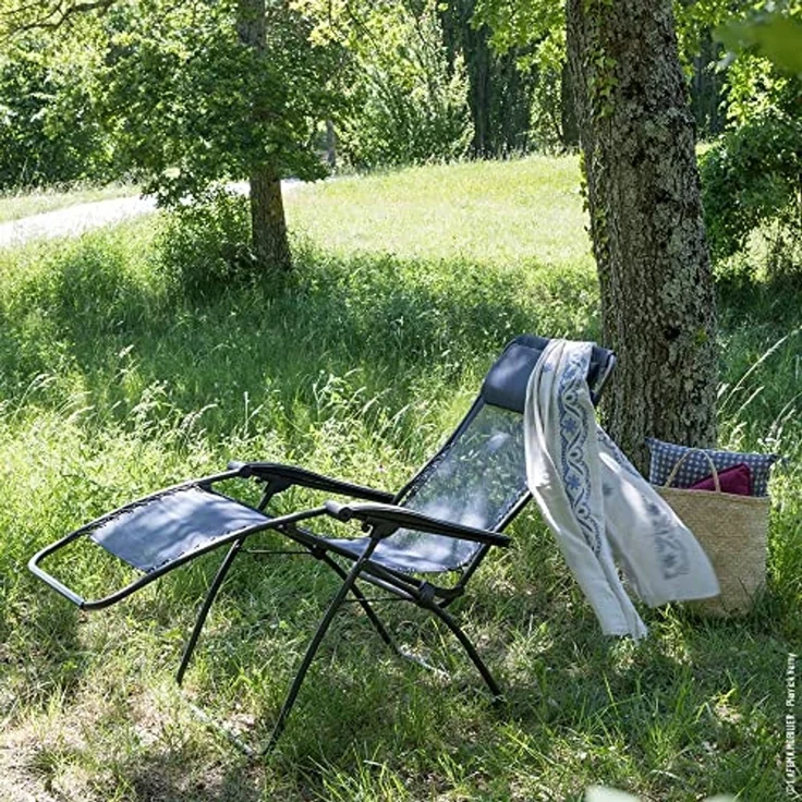 Lafuma Mobilier - Gepolsterter Relaxsessel Zero Gravity RSXA - Klappbarer Liegestuhl für Terrasse und Garten - Strapazierfähiges Batyline®-Gewebe - Mehrpositionenliege, Komfortabel, Frankreich - Grau – Bild 5