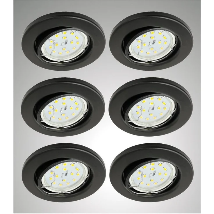 TRANGO LED Einbauleuchte, Dimmfunktion, 6er Set 6729-065MOSD LED Einbaustrahler in Schwarz matt Rund incl. 6x 5 Watt 3 Stufen dimmbar Ultra Flach LED Modul 3000K warmweiß, Warmweiß, Deckenspot, Einbauspot, Deckenleuchte – Bild 5