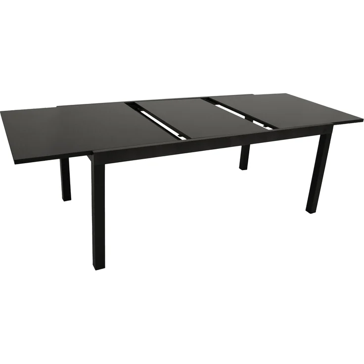 DEGAMO ELBA Garten-Ausziehtisch, Alu + Glas, anthrazit/schwarz, 200/300x110cm – Bild 2