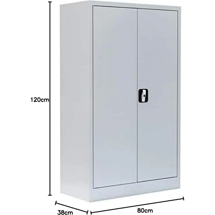 Flügeltürenschrank Metallschrank 3 OH, 1200 x 800 x 383 mm, lichtgrau