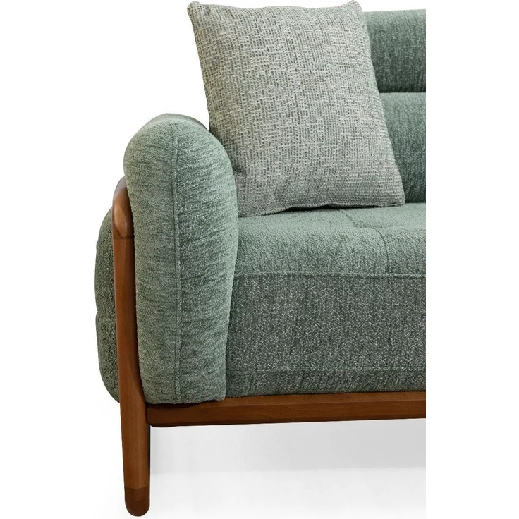 Sitzgruppe/Sofa Set - Wohnzimmergarnitur "Lysandra" 3+3+1-Beige/Grün – Bild 1