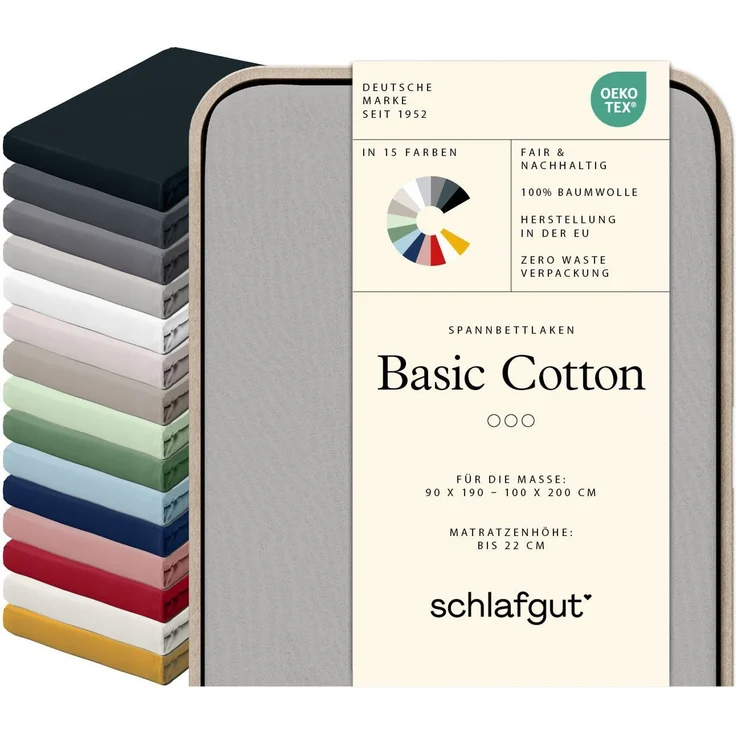Schlafgut Mako Jersey Spannbetttuch Spannbettlaken 90x200 100x200 – Bild 2