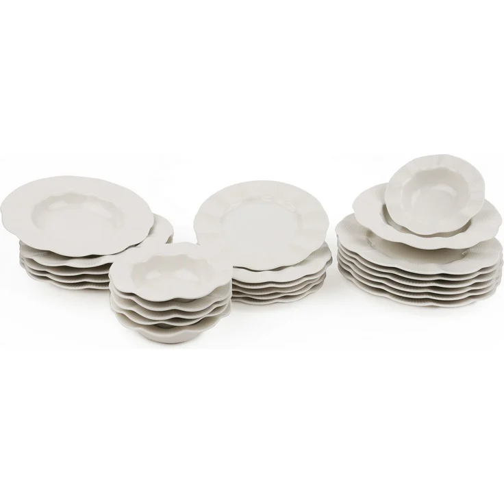 Hermia Concept 'MLN24Y2740694' Tafelservice (24-teilig), Creme, 25 x 25 x 2 cm – Bild 5