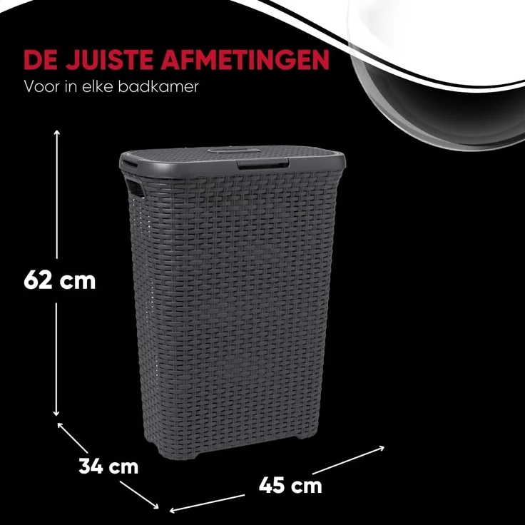 Curver Wäschekorb, Wäschekorb Natural Style 60L – Bild 7