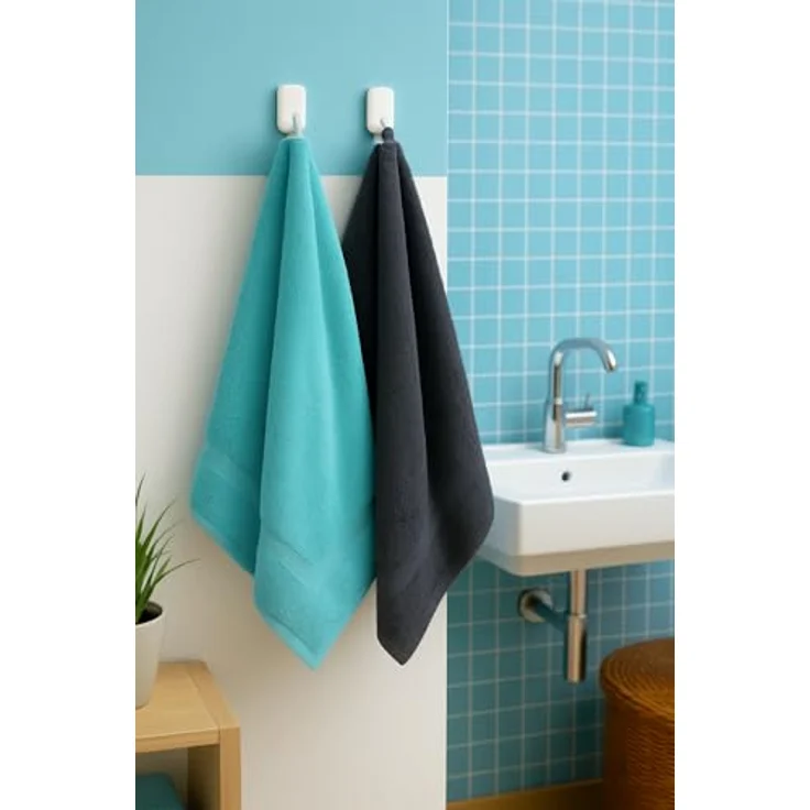 Betz Handtücher 6 Stück Handtücher Palermo 50x100 cm Farbe anthrazit und türkis, 100% Baumwolle – Bild 5