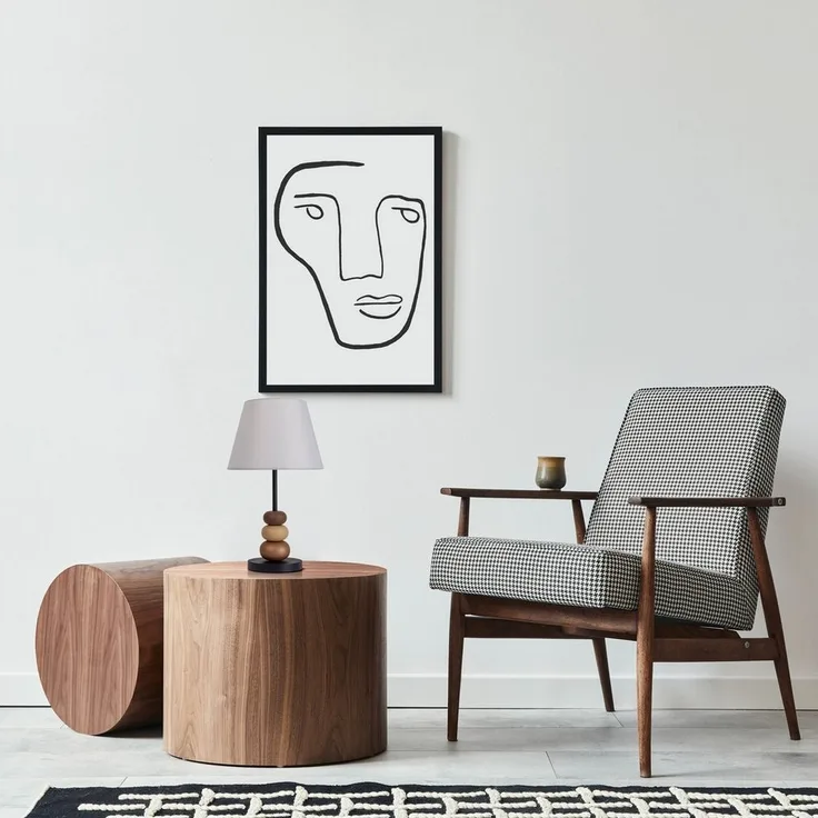 näve Tischleuchte Elina, ohne Leuchtmittel, H: 50cm, Textilschirm weiß, E27 max. 40W, Zuleitung 150cm schwarz
