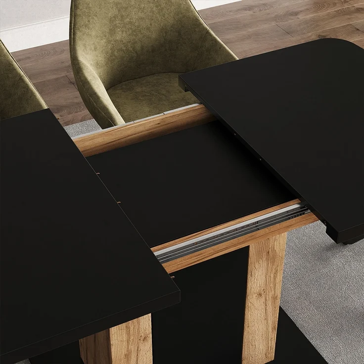 Esstisch Fenaro Schwarz/Goldkraft Eiche 120 x 80 cm Vicco – Bild 4