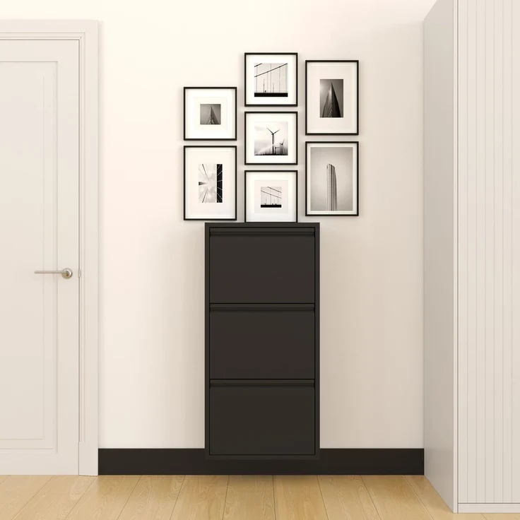 Schuhkipper, Metall 50 x15 x103,5 cm, schwarz RAL 9005 – Bild 10