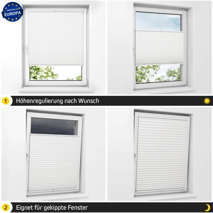 jalousiescout Plissee Pure Plissee Basic, 60 x 110 cm, weiß, halbtransparent, ohne Bohren, klemmen, Klemmfix, halbtransparent, Polyester-Stoff ohne Bohren – Bild 6