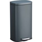 Songmics Mülleimer, geruchsdicht, Edelstahl, 30 Liter, Rauchgrau