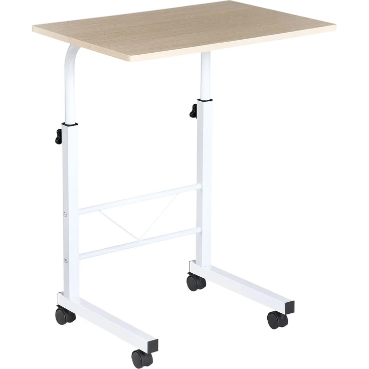 HOMCOM Beistelltisch, Spanplatte, Eisen, Kunststoff, Ahorn, 60B x 40T x 78H cm – Bild 1