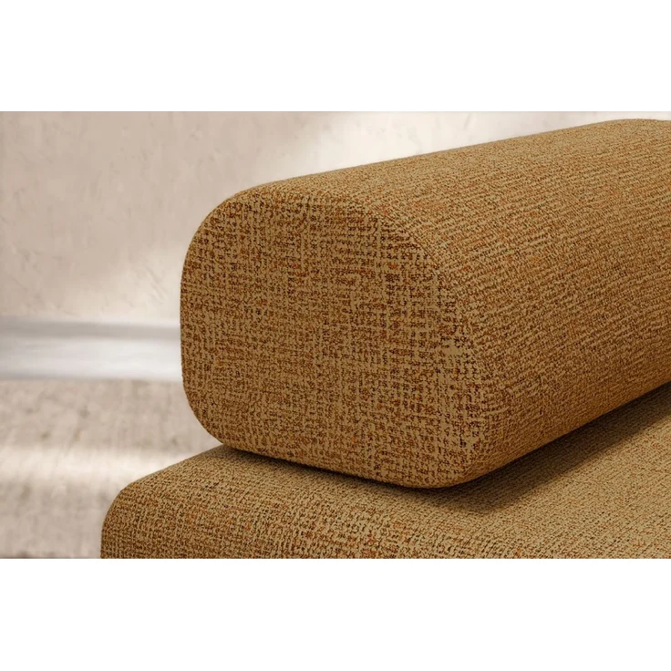 2-Sitzer-Schlafsofa aus gelbem Tweed – Bild 2