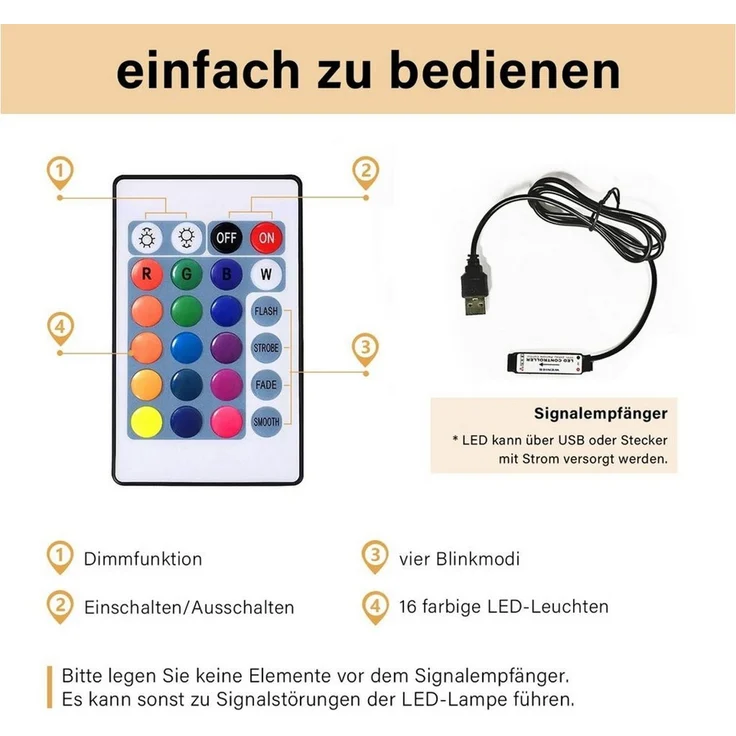 SONNI Lowboard TV Schrank schwarz mit 12 Led Farben Beleuchtung, TV – Bild 2